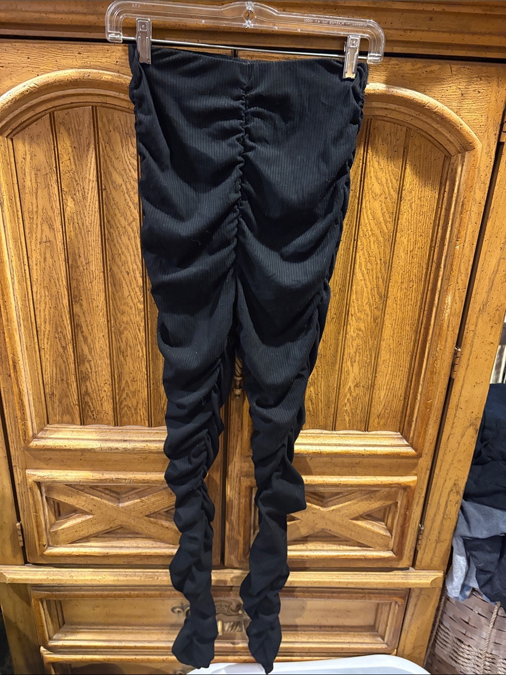 Fashion Nova Black Ruched Leggings